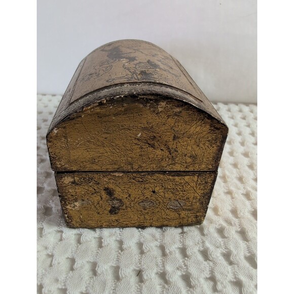 Vintage Italian Florentine Gilt Wood Trinket Jewelry Box – Gold Gilded Cherub - Picture 7 of 9